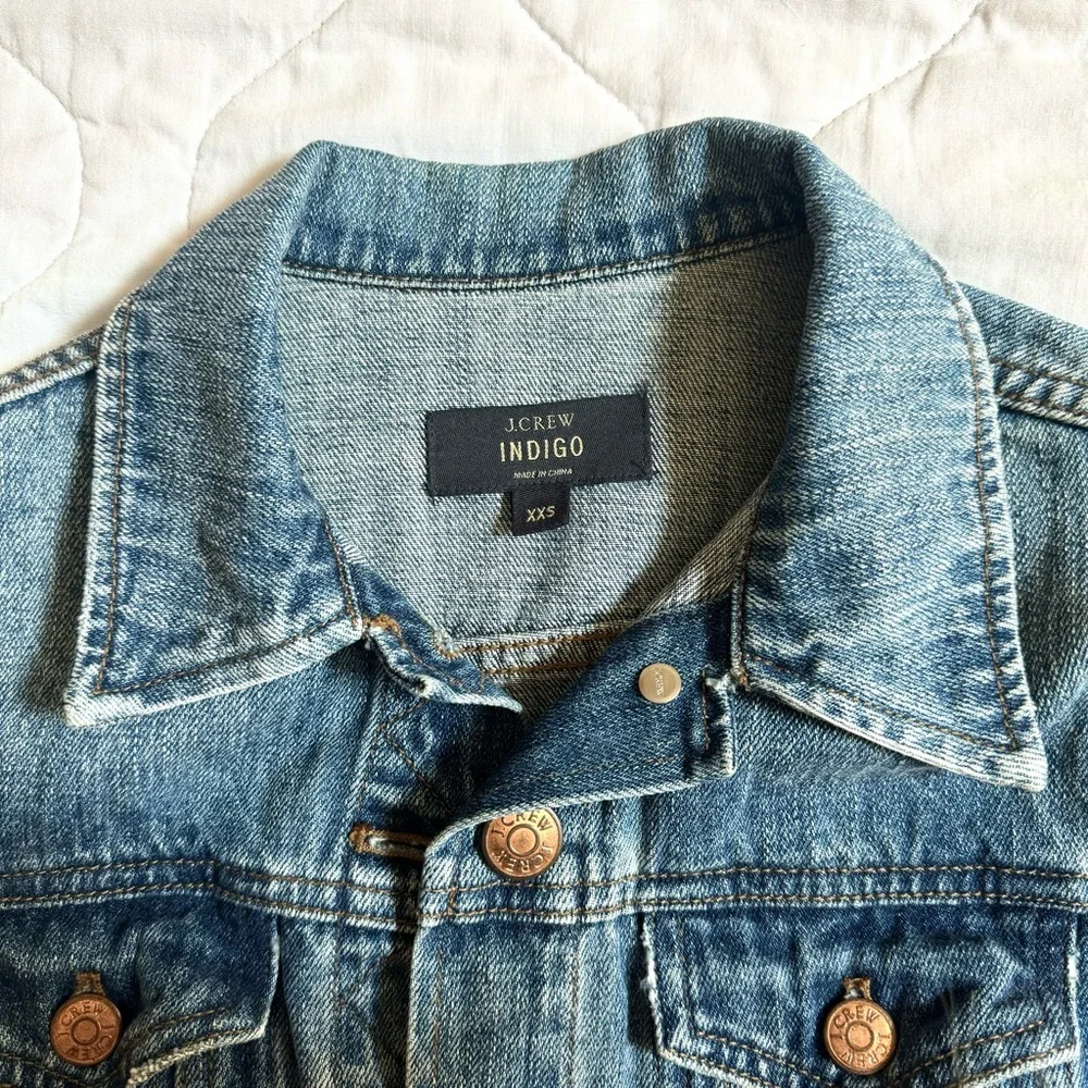 J. Crew ~ Classic Indigo Dark Denim Jean Jacket! - Picture 5 of 15